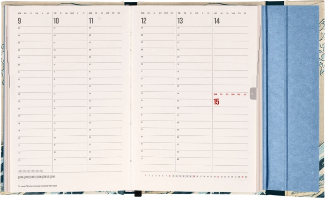 NOTIQUE Ugentlig magnetisk kalender Katsushika Hokusai 2025, 11 x 16 cm