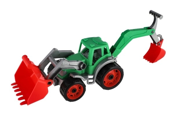 Traktor med skovl og gravemaskine