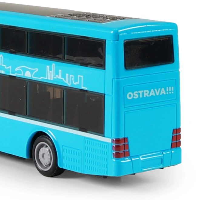 Tobedækket legetøj bus blå 20 cm