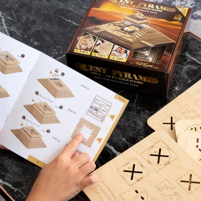 EscapeWelt 3D træ mekanisk gådespil Pyramide