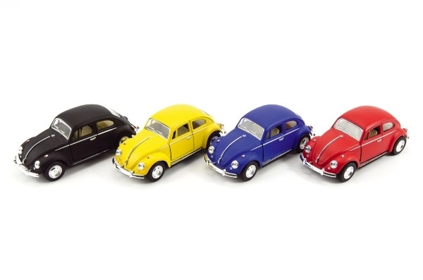 Auto Kinsmart VW Klassisk Beetle metal/plastik 13cm med friktionstræk 4 farver 12stk i boks