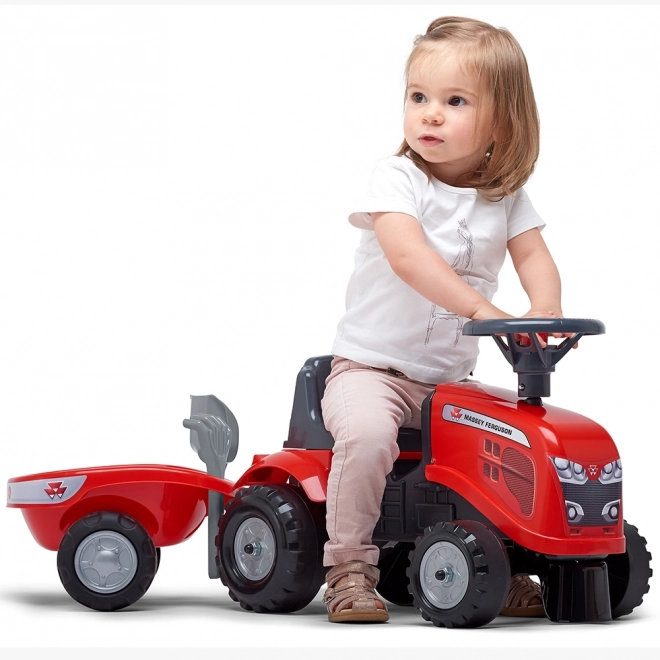 Skubbetraktor Massey Ferguson rød med rat og va