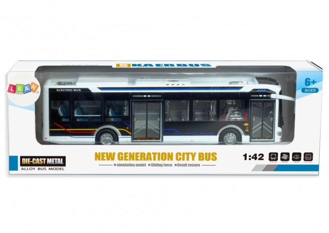Elektrisk bybus 1:42 Metal lys hvid