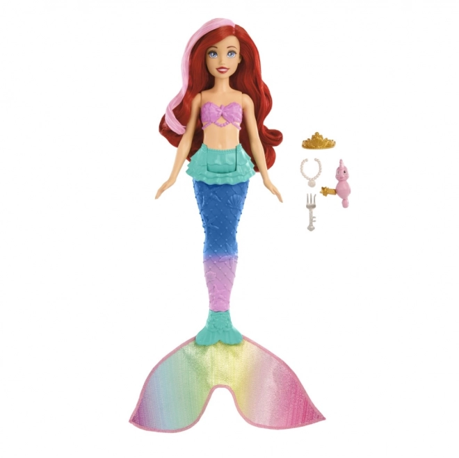 MATTEL Disney Prinsesse dukke Ariel lille havfrue svømmer, skifter farve