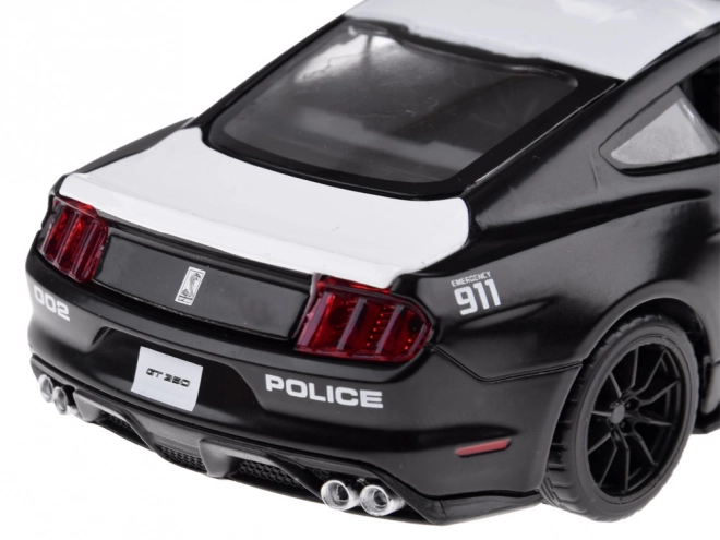 Metall politibil Ford Shelby GT350 i skala 1:32 med lys- og blinkeffekter