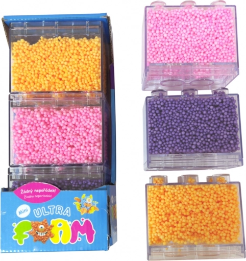 Modelérmasse Ultra Foam MINI 3-pak - lyserød, lilla, orange