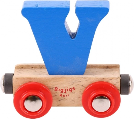 Trævogn med bogstavet V – BIGJIGS Rail