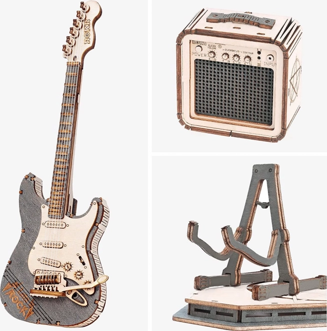 RoboTime træ 3D puslespil - Elektrisk guitar