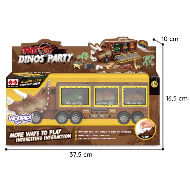 Dinosaur-lastbil med affyrer og små biler