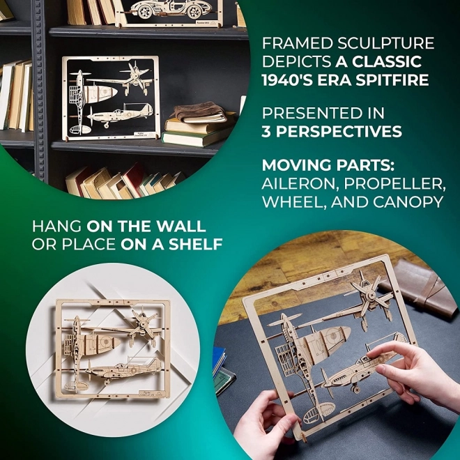 Ugears træ mekanisk puslespil Jagerfly