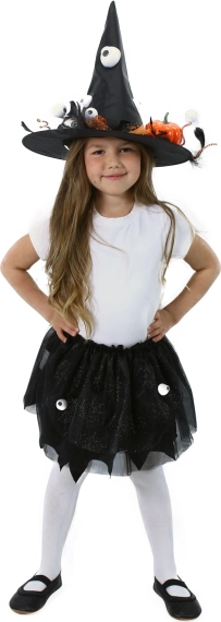 Børneheksekostume med tutu-nederdel