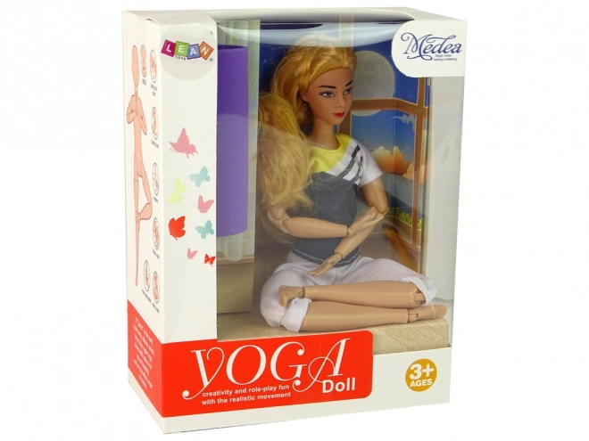Børnedukke til yoga med lange blonde hår