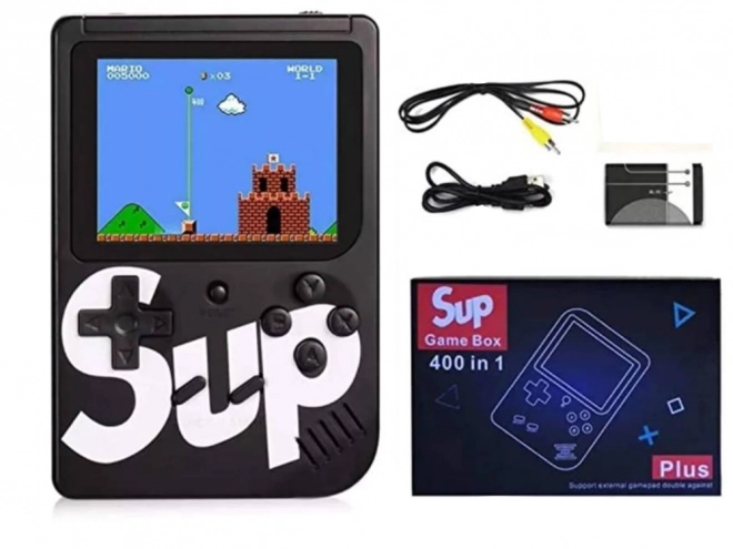 Bærbar retro spillekonsol med 400 spil