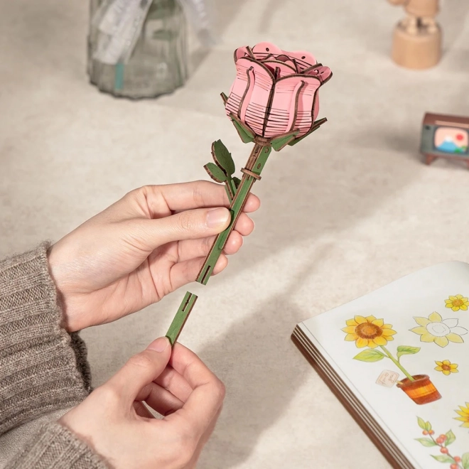 Træ 3D puslespil blomsterbuket Rowood