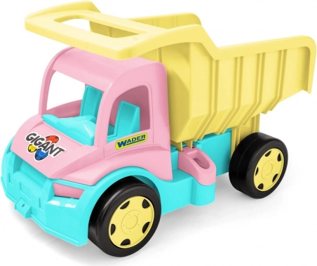 Gigant tip-lastbil i pink og creme 55 cm