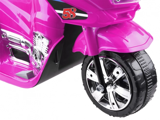 Børne sportsmotorcykel med farverigt LED lys – Pink