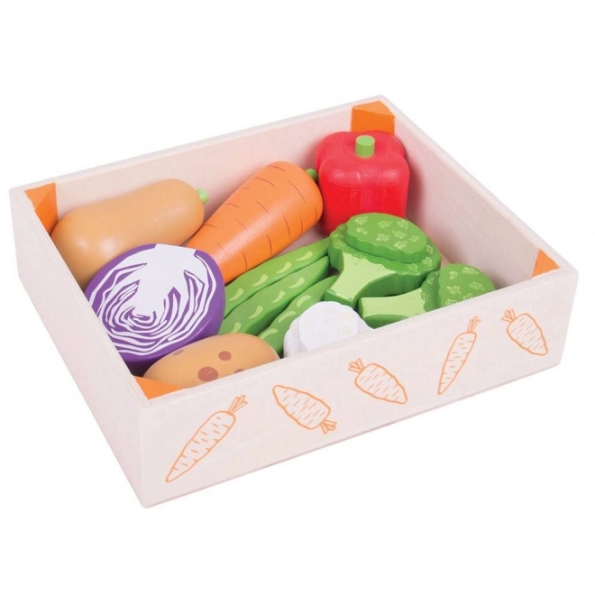 Kasse med Grøntsager Bigjigs Toys