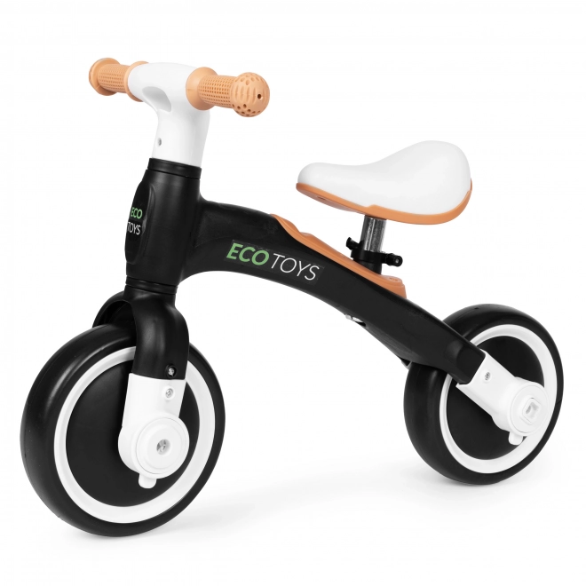 Løbecykel med pedaler og støttehjul sort ECOTOYS