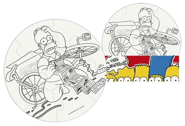 Mal dit eget puslespil Simpsons cirkel 9 brikker