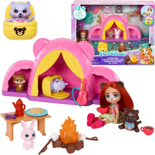 Enchantimals campingtelt med dukke og dyr