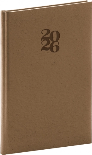 Ugentlig kalender Essenza 2026 hasselnød 15 x 21 cm