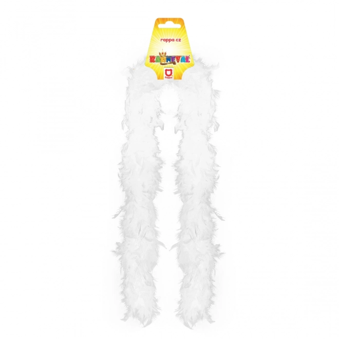 Hvidt boa med fjer 180 cm