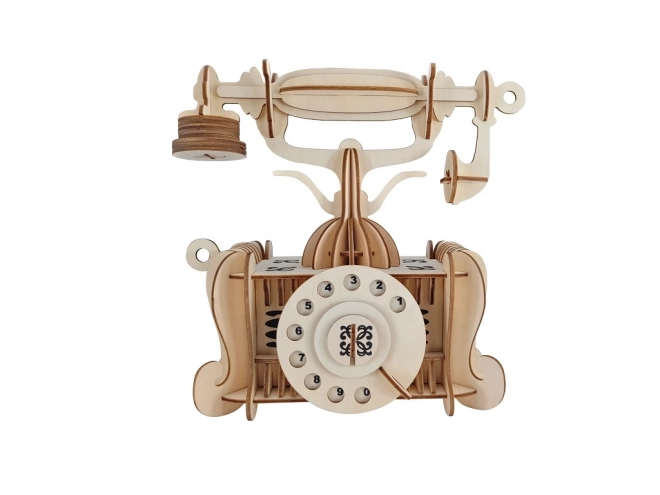 Træ 3D puslespil gammel telefon