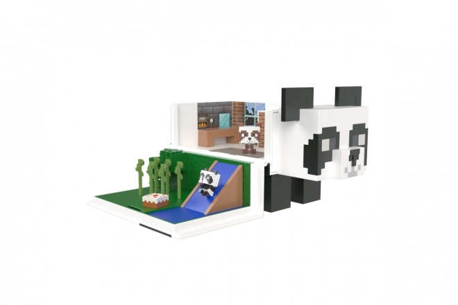 Sæt af Minecraft figurer spillehus med panda + 2 figurer