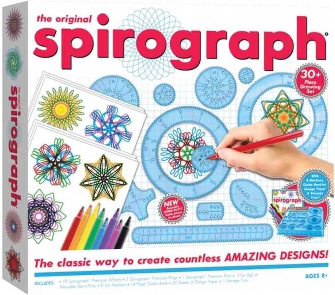 kreativt spirograph-sæt til tegning af mandalaer