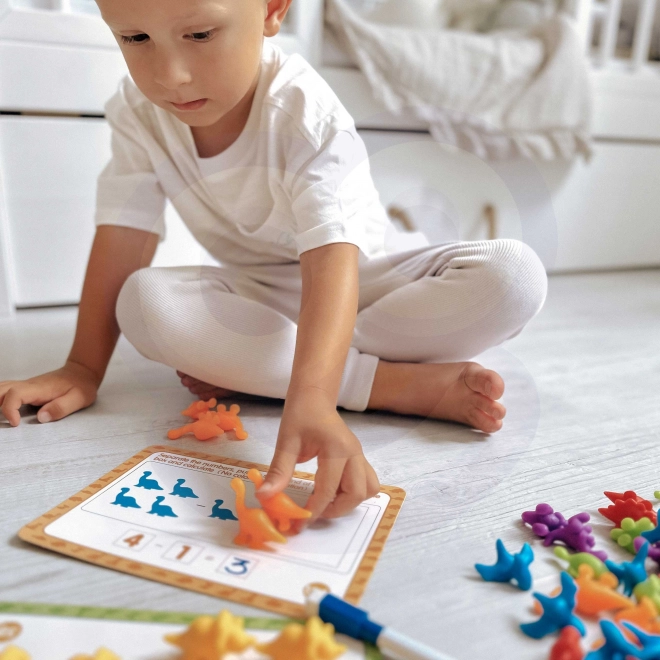 WOOPIE Uddannelsessæt Lær At Tælle Montessori Dino Puslespil 95 stk