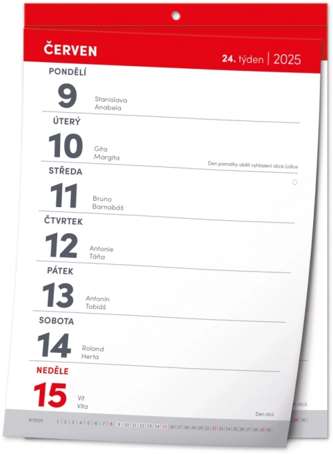 NOTIQUE Vægkalender Aftablet ugentligt 2025, A5