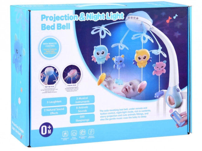 Babymobil med projektor og fjernbetjening – pink