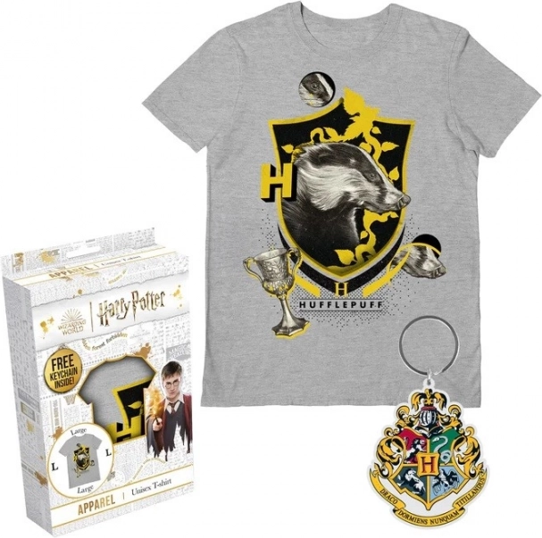 T-shirt Harry Potter - Hufflepuff, størrelse L i gaveæske