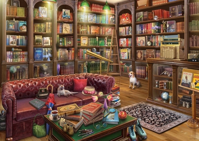 Puzzle hyggeligt bibliotek 1000 brikker Ravensburger