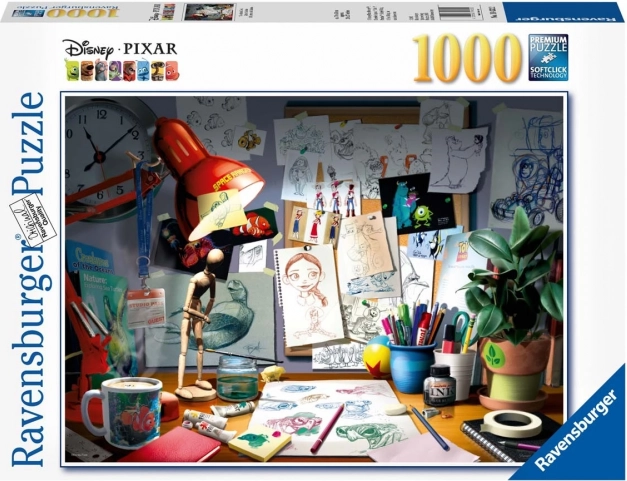 Puslespil Disney Pixar Kunstnerens skrivebord 1000 brikker
