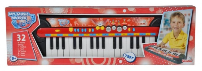 Piano, 32 tangenter, 45 x 13 cm, på batterier