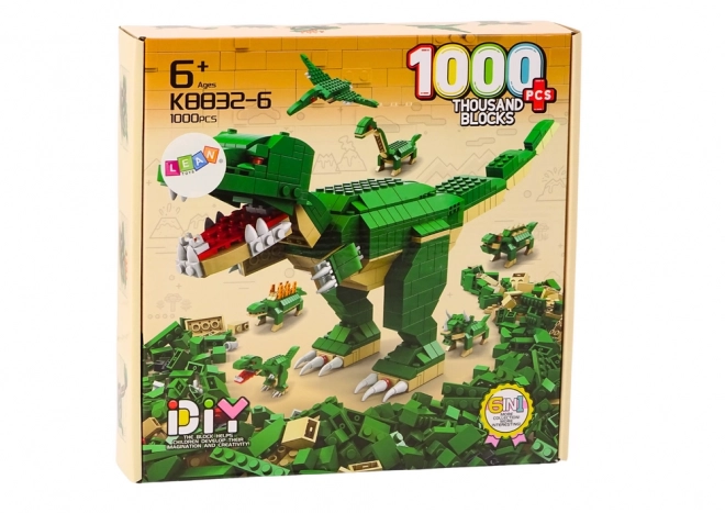 Byggeklodser dinosaurer 6i1 DIY Dinosaur Set 1000 dele.