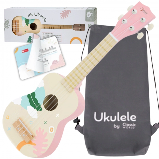 Klassisk verdens pink træ-ukulele til børn