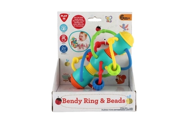 Rangle/bidering spiral med kugler plastik 16x10cm i æske 17x20x10cm 6m+