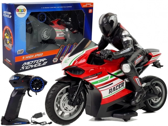 Sports racer motorcykel med fjernstyring 2.4G Rækkevidde 35m Rød
