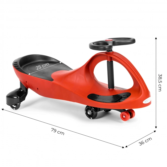 Skubbevogn med LED-hjul rød ECOTOYS