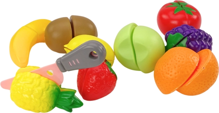 Farverig frugt til at skære med velcro