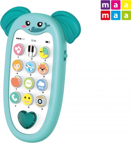 Maamaa børnetelefon med elefant med effekter 13,5 cm