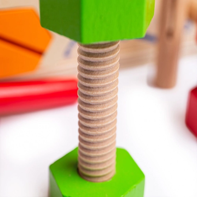 Træværksted og værktøjskasse 2i1 Bigjigs Toys