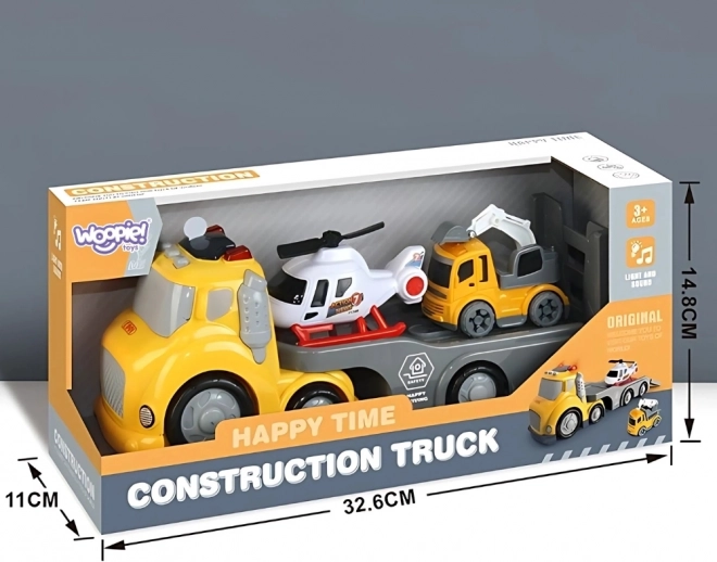 Gul bjærgningssæt WOOPIE City Truck med lys- og lydeffekter