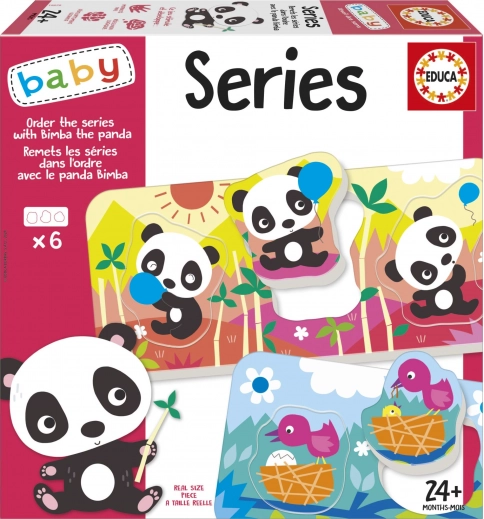 Educa Baby puttekasse Panda Bimba og venner, 6 puslespil med 3 brikker