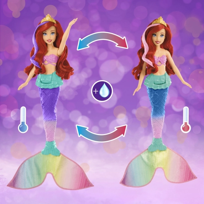MATTEL Disney Prinsesse dukke Ariel lille havfrue svømmer, skifter farve