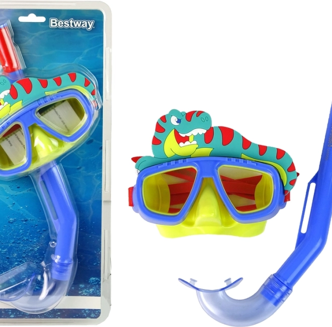 Dykker­sæt til børn med snorkel – dyremotiver, blå Bestway – Blå
