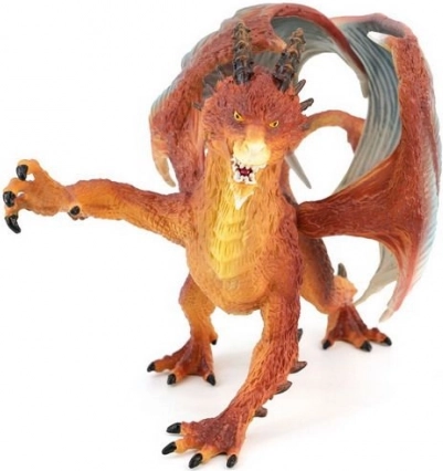 Rød drage 22 cm figur