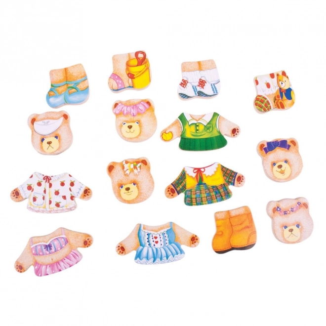 Bigjigs Toys Påklædningspuslespil Bjørnefamilie